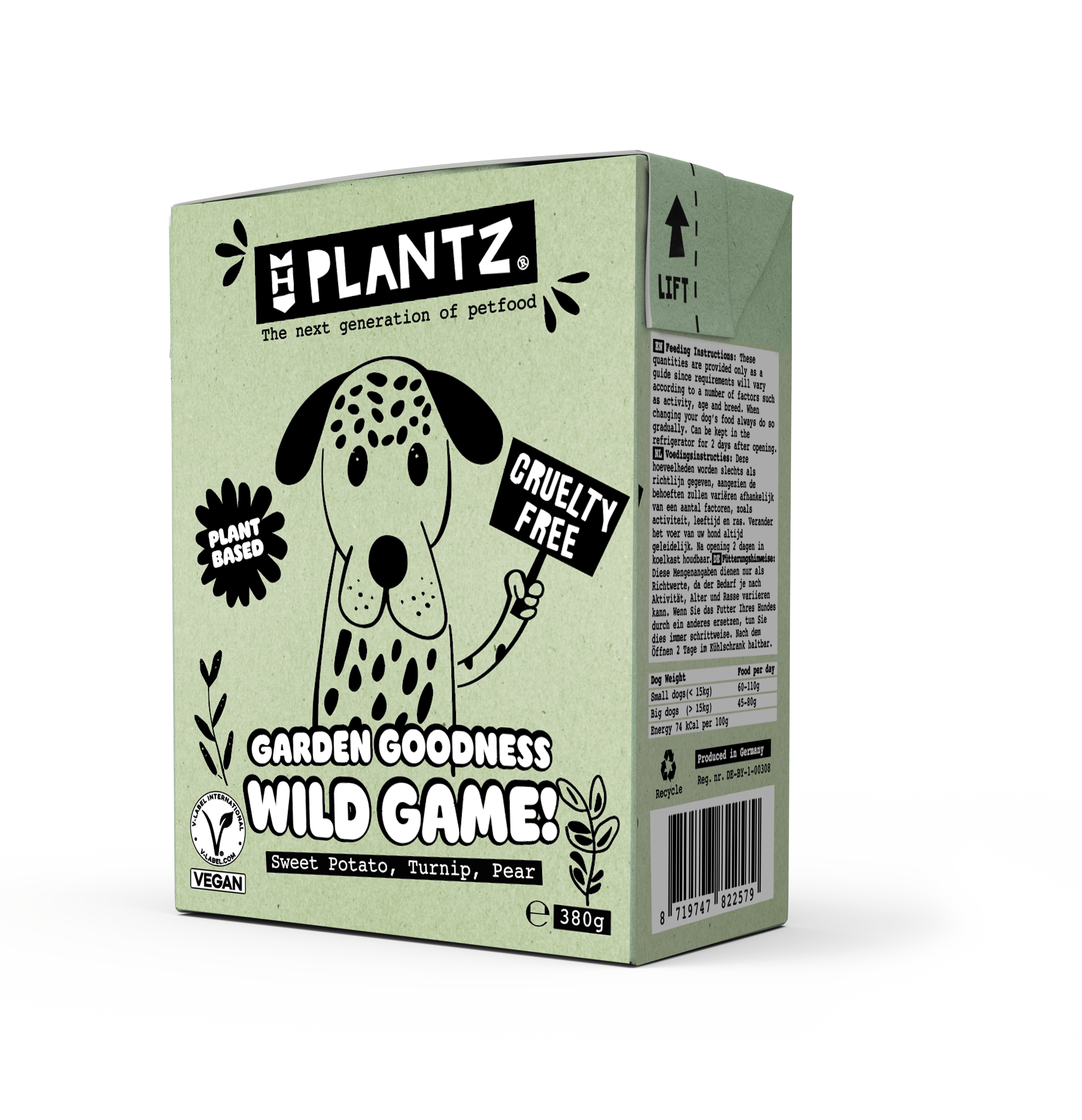 Pflanzenbasiertes Nassfutter mit Wild Geschmack vegan