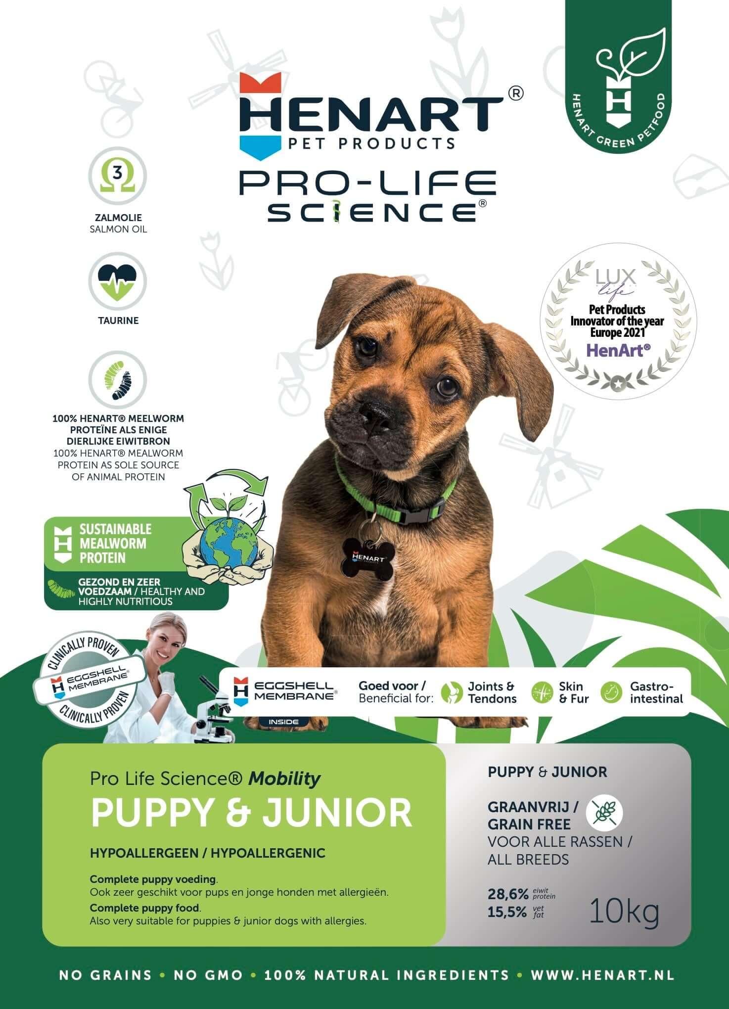 Insekten-Trockenfutter für Welpen & junge Hunde - HenArt® | Nachhaltiges Tierfutter für Hund und Katze