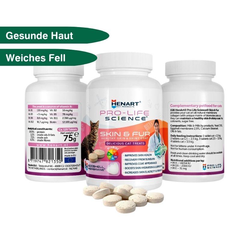 Katzen-Nahrungsergänzung für Gesunde Haut & weiches Fell - HenArt® | Nachhaltiges Tierfutter für Hund und Katze
