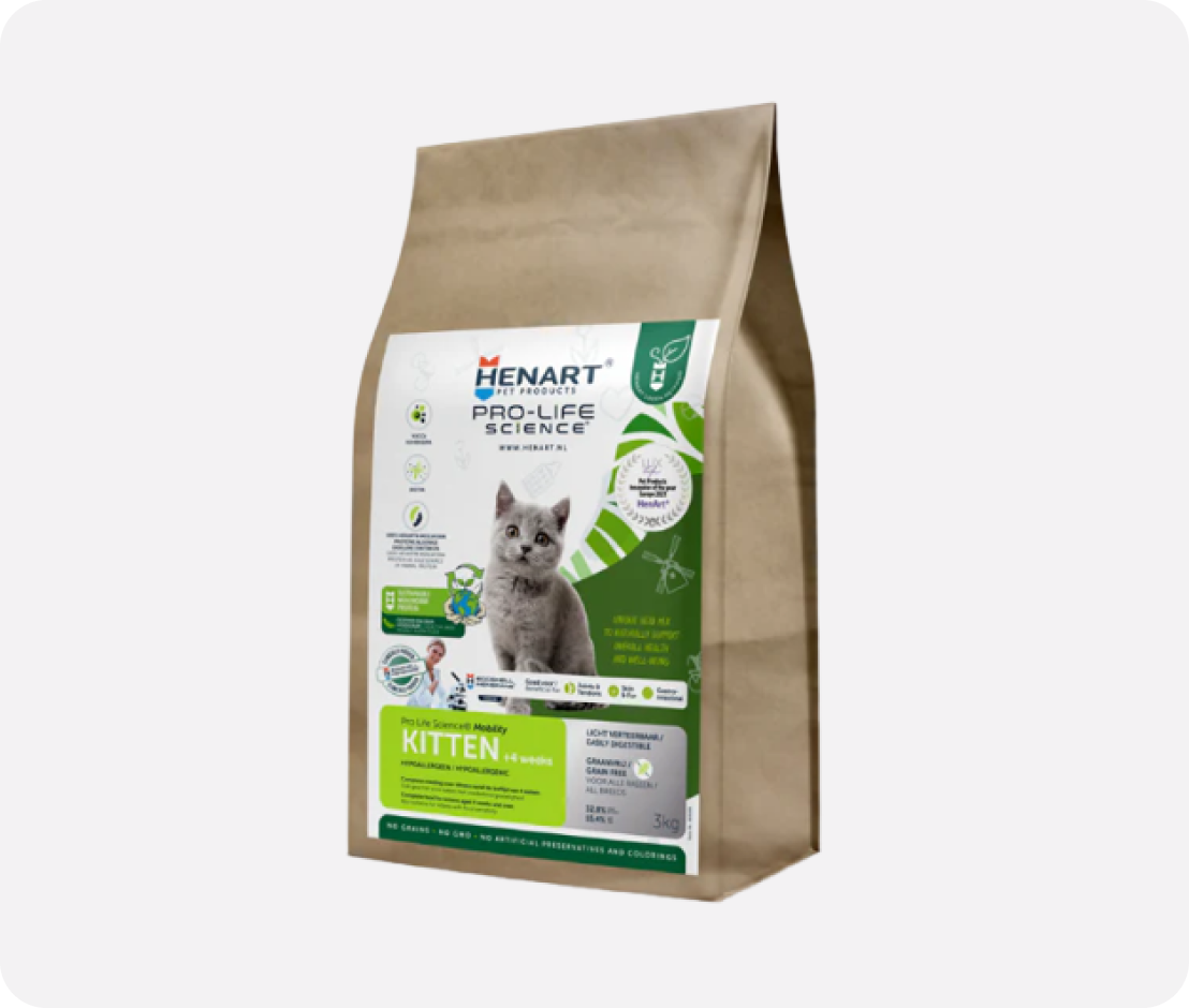 Droog insectenvoer voor kittens en jonge katten