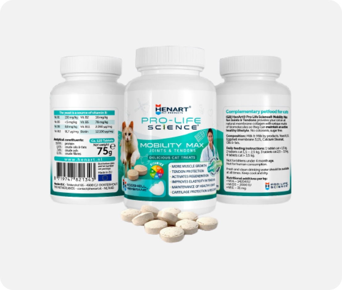 Cat food supplement for more movement & mobility